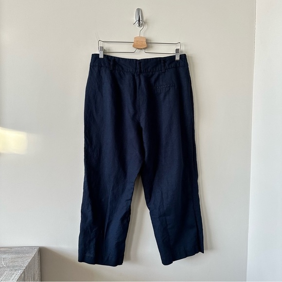 Zara-50/50 Linen and Cotton Blend Wide Leg Ankle Pants - Picture 2 of 8